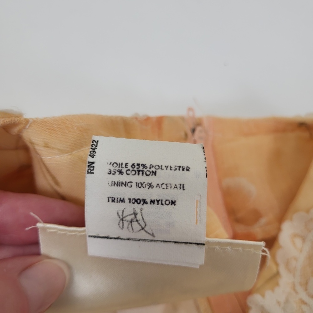 70s Gunne Sax by Jessica McClintock Maxi Dress Size XS 9 Orange Floral Boho - Picture 5 of 16